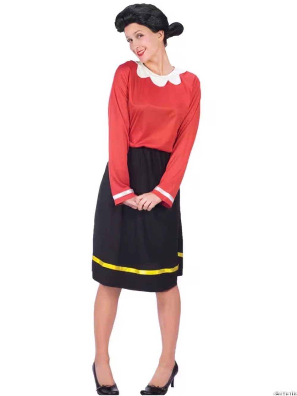 Popeye Olive Oyl women’s Halloween costume small S 2-8 dress and wig fun world